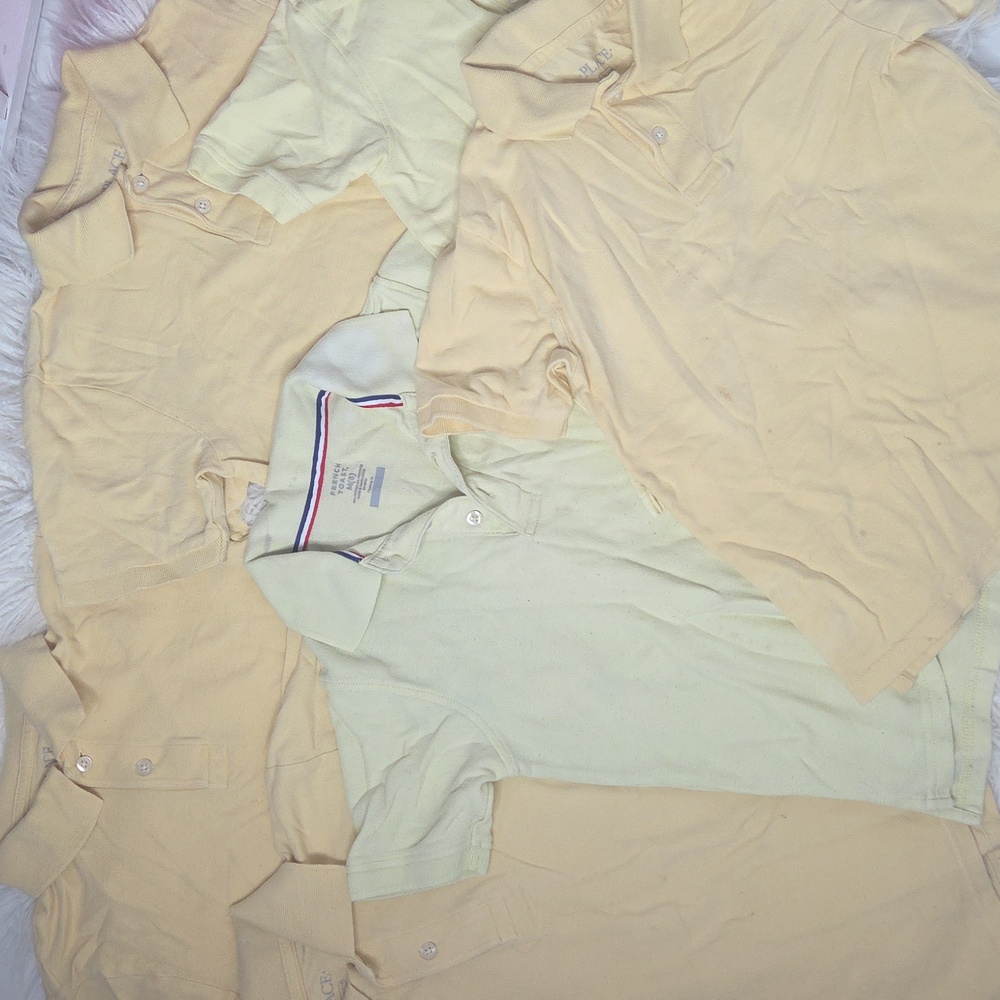Bundle Of 6 Boys Yellow Polo Shirts Sz 7/8 (Medium)